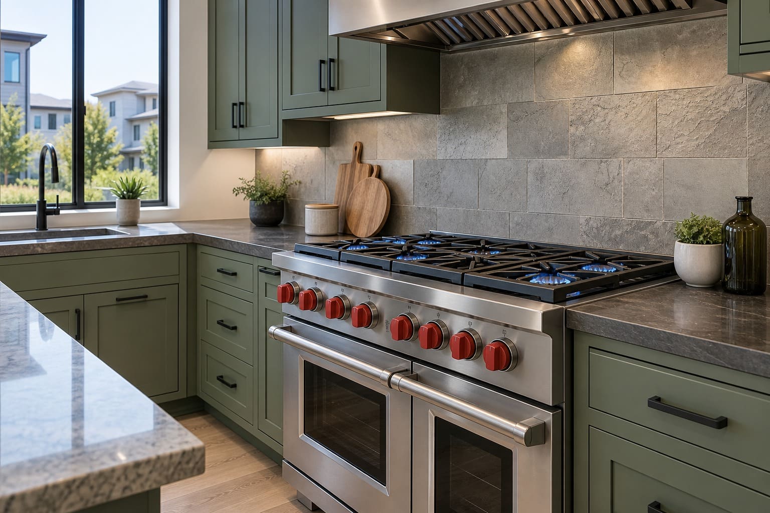 Wolf professional dual-fuel range in a Dublin kitchen